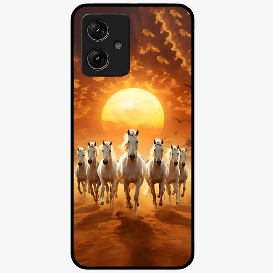 Wild Sunset Majesty Glass Case showing flat back view with majestic sunset landscape artwork and glossy glass finish.