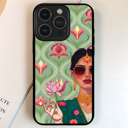 Desi Lotus Lady Glass Case