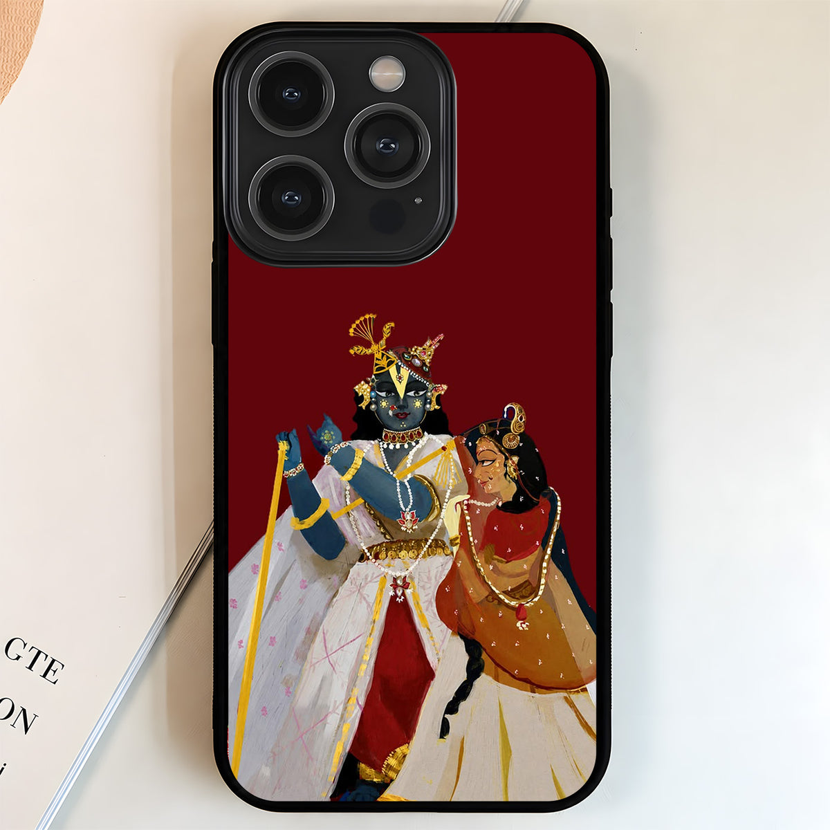 Artistic Radha Krishna Glass Case