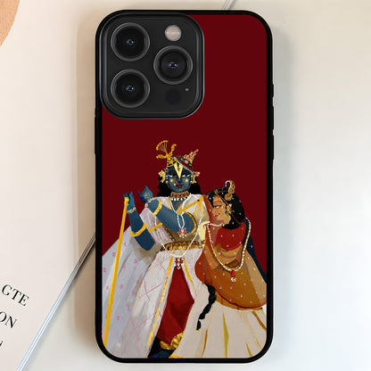 Artistic Radha Krishna Glass Case