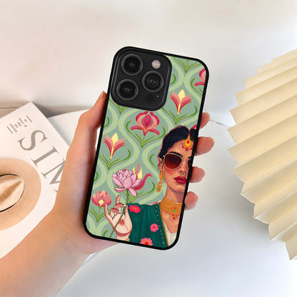 Desi Lotus Lady Glass Case