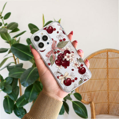 Cherry Ribbon Bloom Clear Silicon Cover