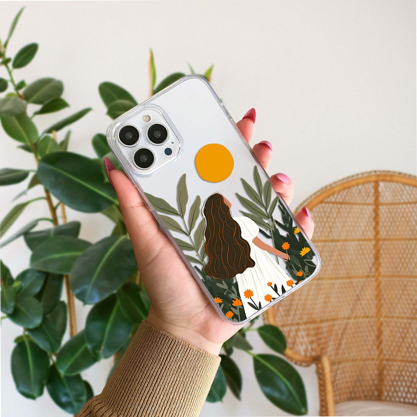 Golden Meadow Girl Clear Silicon Cover