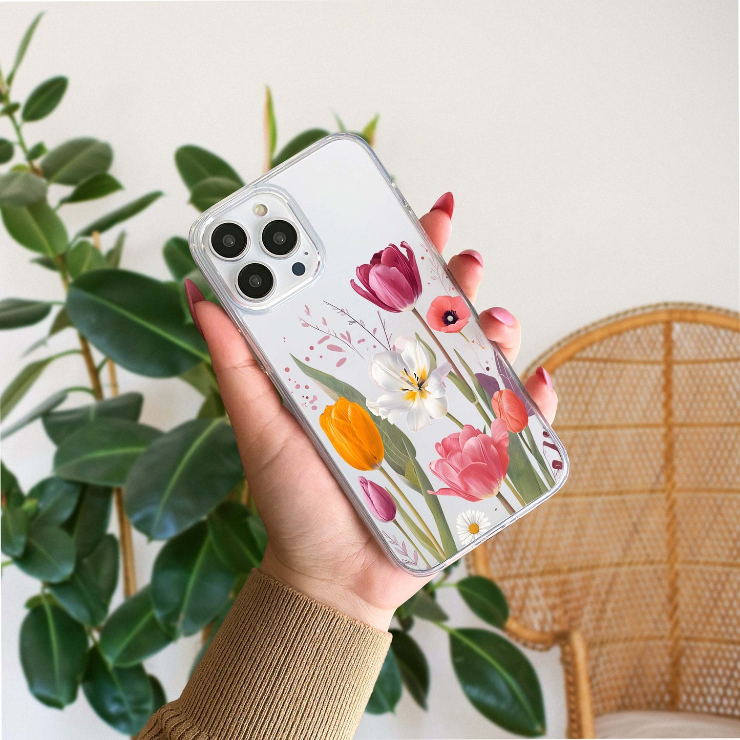 Pastel Tulip Garden Clear Silicon Cover