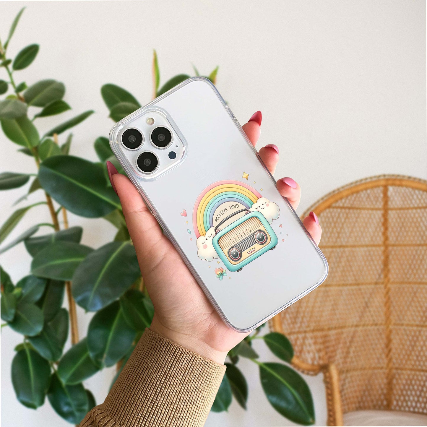 Rainbow Radio Vibes Clear Silicon Cover