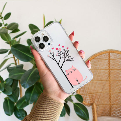 Heart Tree Kitty Clear Silicon Cover