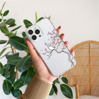 Sakura Owl Glow Clear Silicon Cover