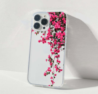 Pink Blossom Trails Clear Silicon Cover