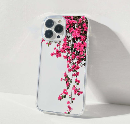 Pink Blossom Trails Clear Silicon Cover