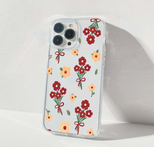 Scarlet Bloom Flower Clear Silicon Cover