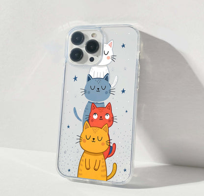 Dreamy Cats Tower Clear Silicon Cover