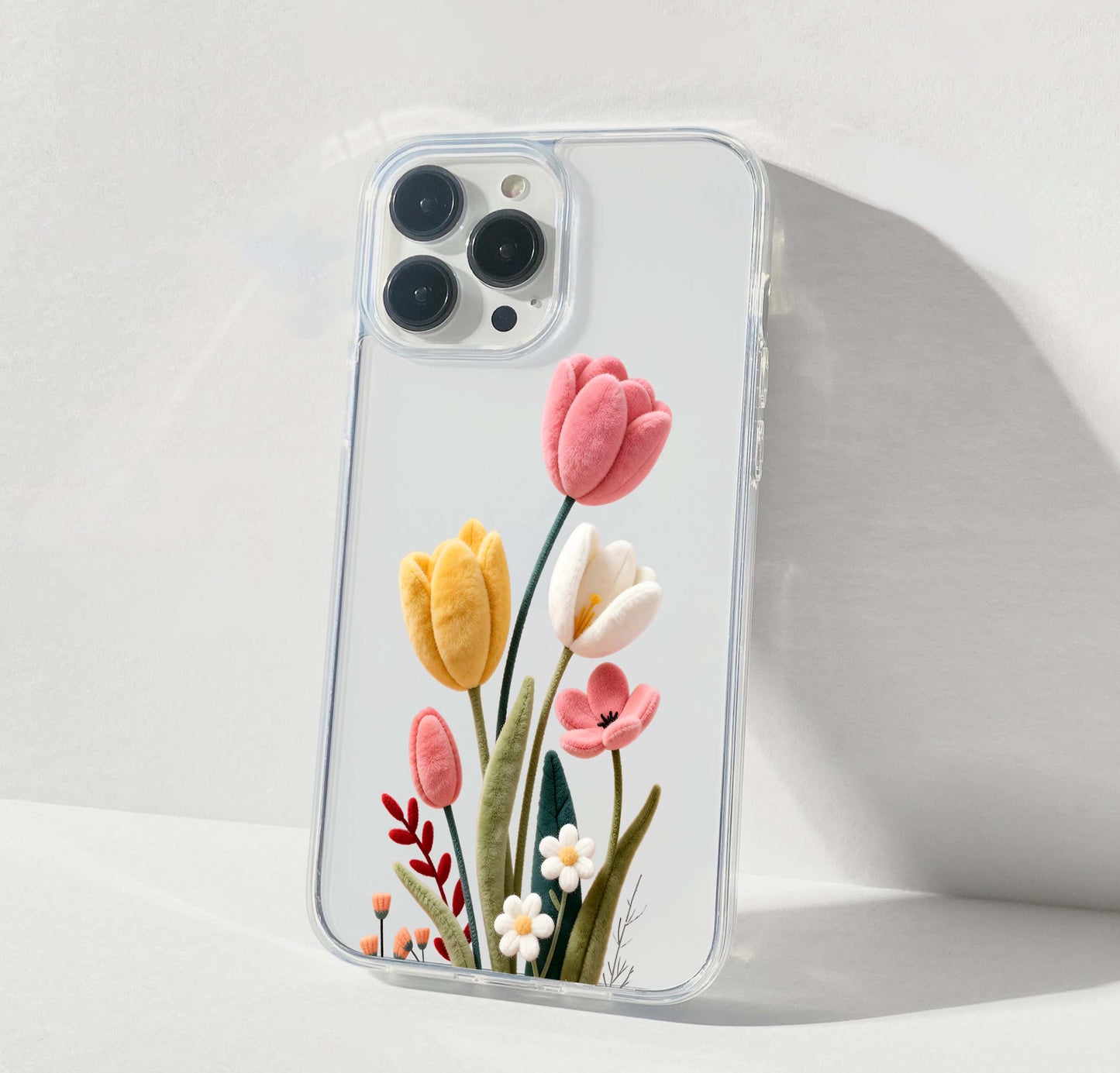 Velvet Tulip flower Clear Silicon Cover