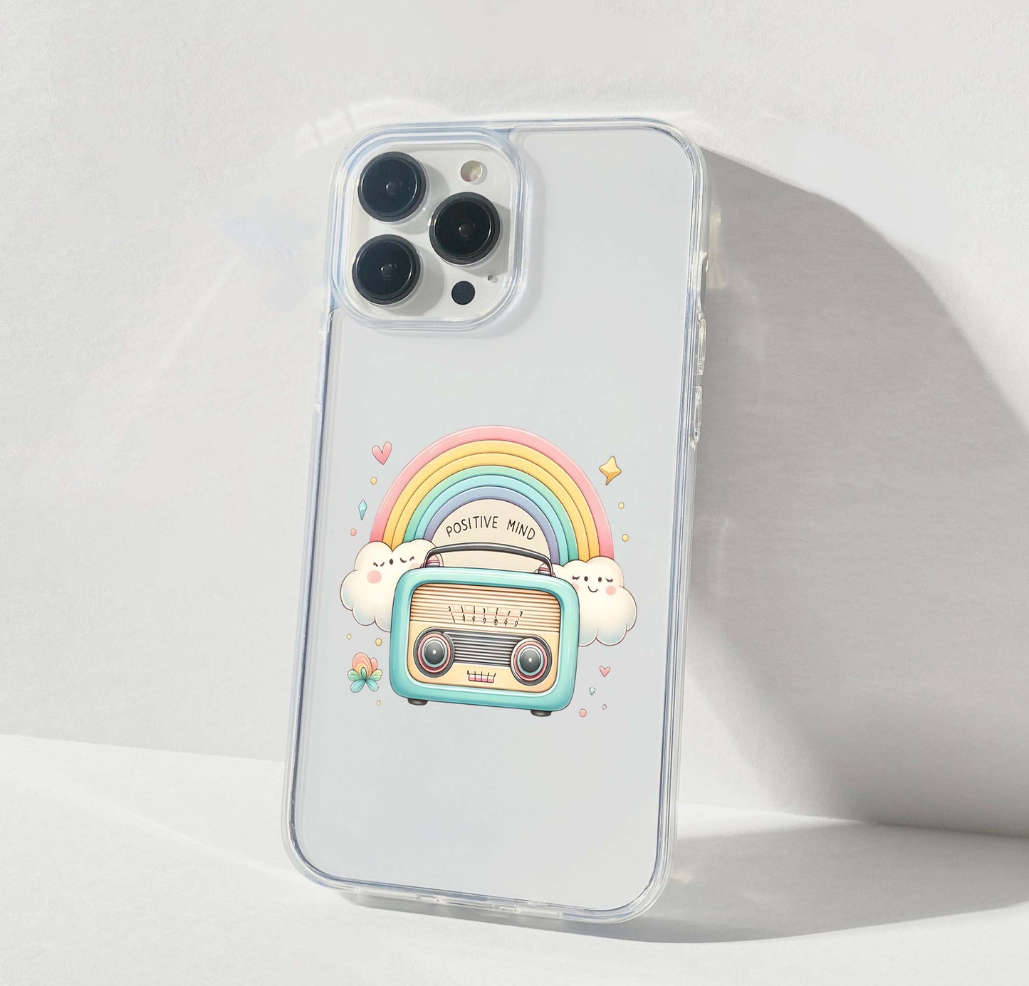 Rainbow Radio Vibes Clear Silicon Cover