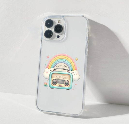 Rainbow Radio Vibes Clear Silicon Cover