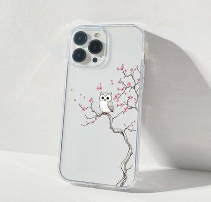 Sakura Owl Glow Clear Silicon Cover