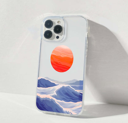 Ocean Sunset Calm Scenery Clear Silicon Cover
