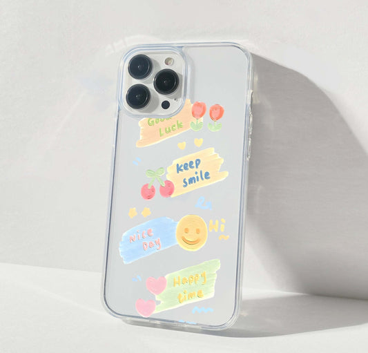 Pastel Mood Notes Clear Silicon Cover