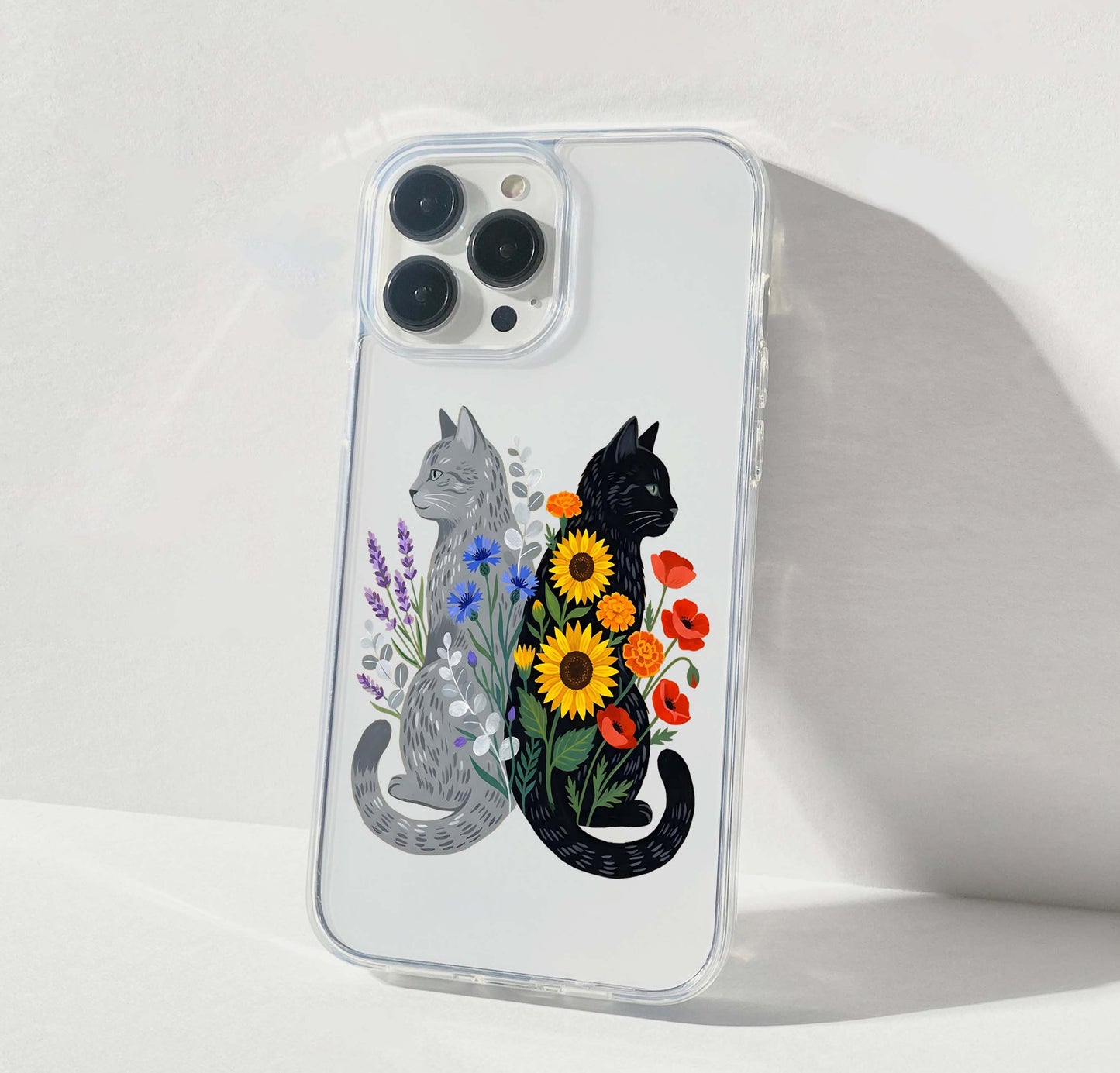 Sunflower Cat Duo Clear Silicon Cover