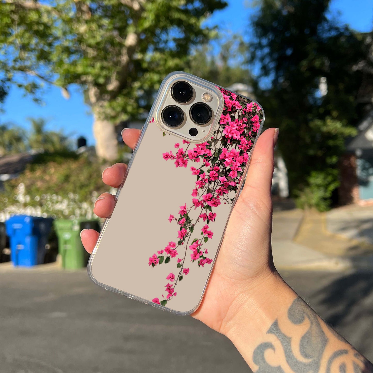 Pink Blossom Trails Clear Silicon Cover