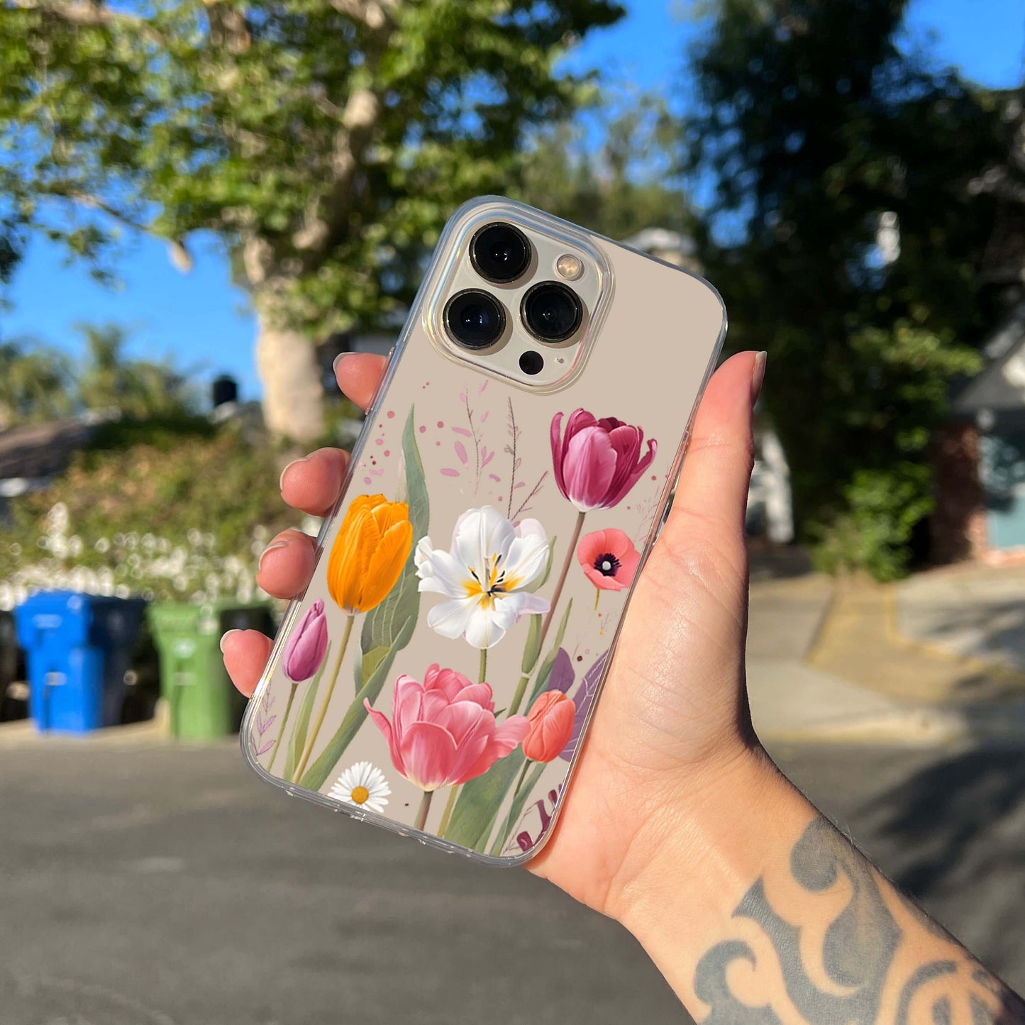 Pastel Tulip Garden Clear Silicon Cover