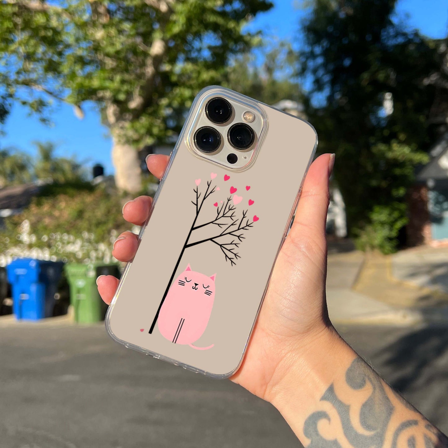 Heart Tree Kitty Clear Silicon Cover