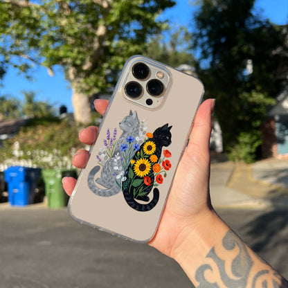 Sunflower Cat Duo Clear Silicon Cover