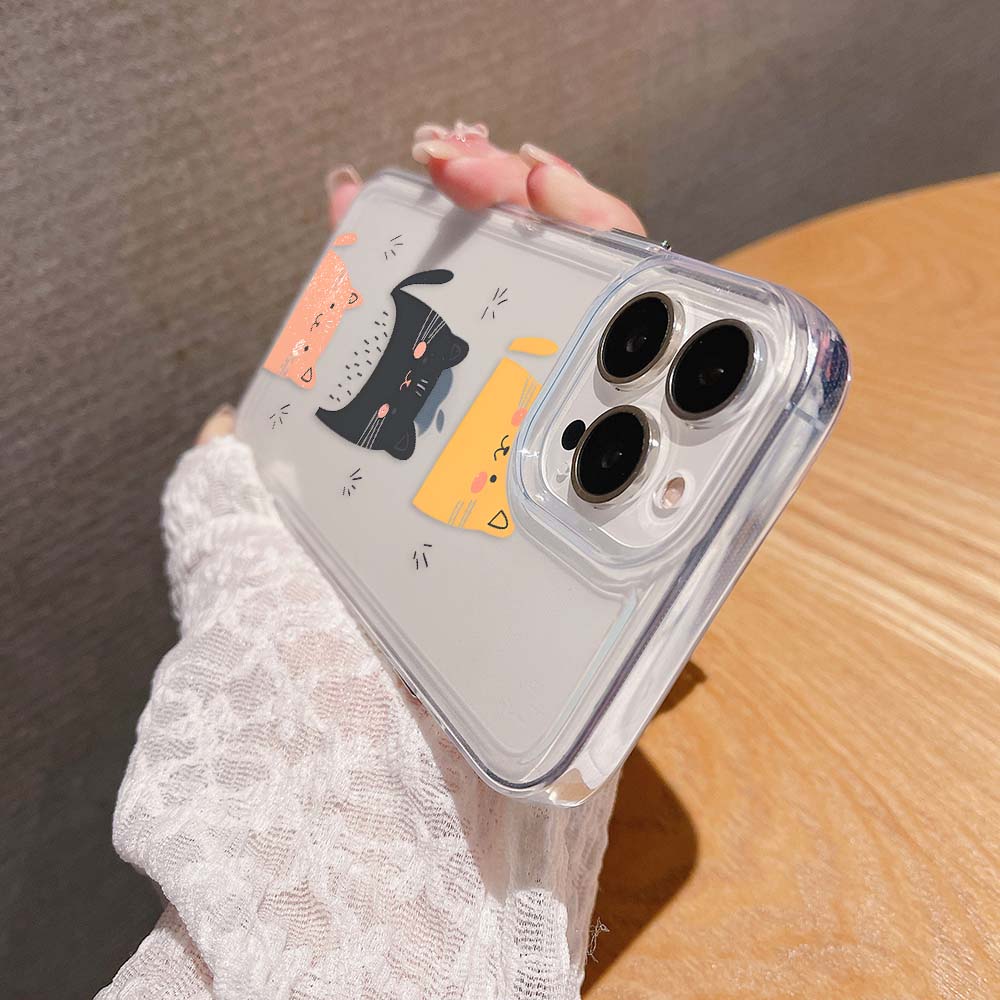 Happy Cat Trio Clear Silicon Cover