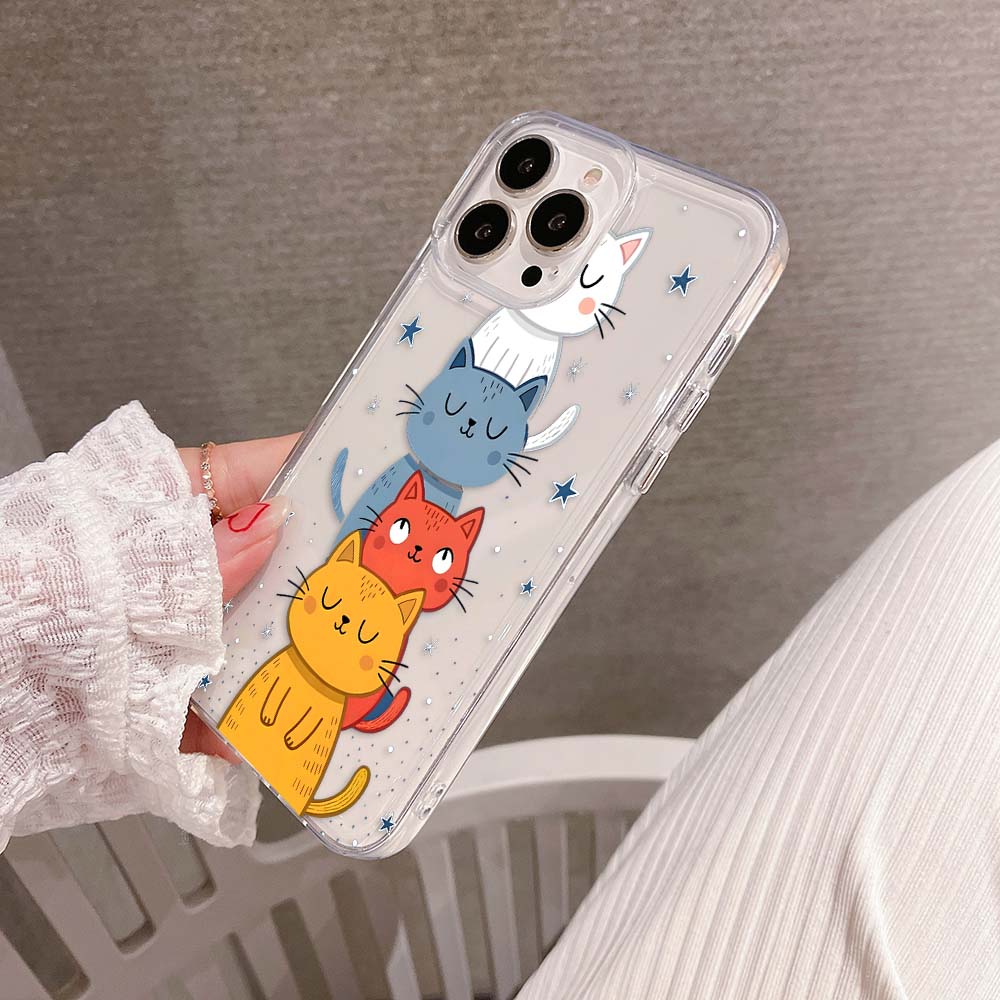 Dreamy Cats Tower Clear Silicon Cover
