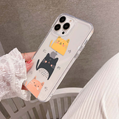 Happy Cat Trio Clear Silicon Cover