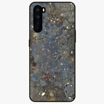 Aesthetic Astrolophia Glass Case showing flat back view with dreamy aesthetic design and glossy glass finish.