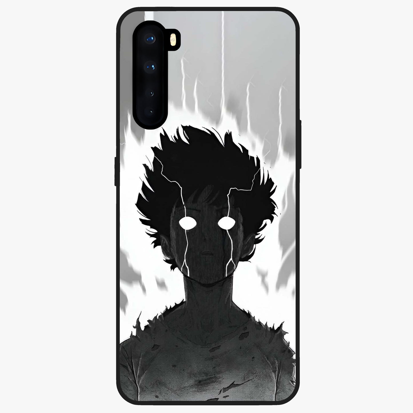 Awakened Inner Rage Glass Case showing flat back view with intense artistic artwork and glossy glass finish.
