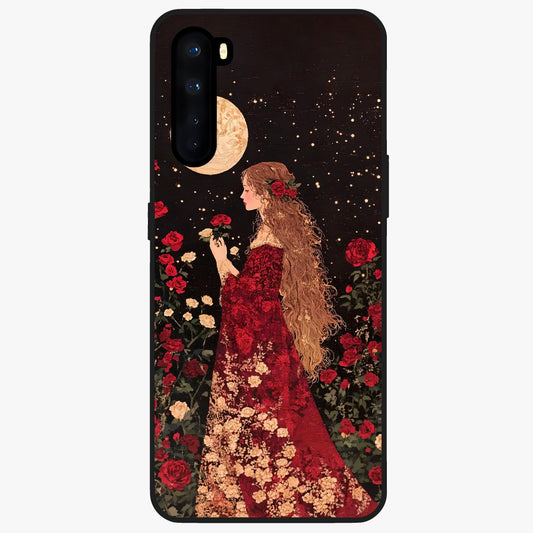 Crimson Dreams Glass Case showing flat back view with dreamy crimson artwork and glossy glass finish.