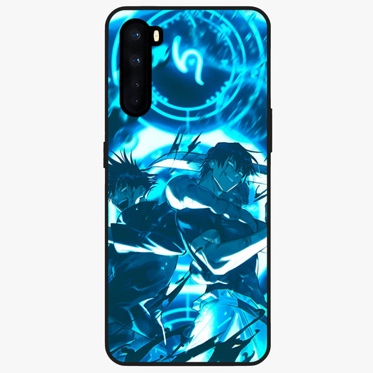 Cursed Energy Clash Glass Case showing flat back view with intense cursed energy artwork and glossy glass finish.