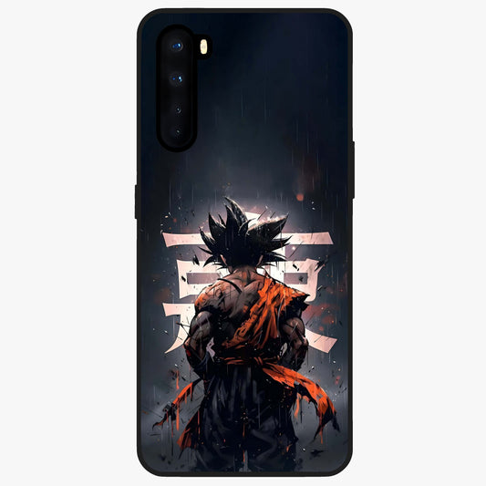 Dark Warrior In Rain Glass Case showing flat back view with warrior artwork in rainy atmosphere and glossy glass finish.