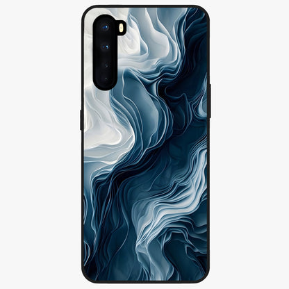 Ethereal Paper Marble Glass Case showing flat back view with soft marble paper texture artwork and glossy glass finish.