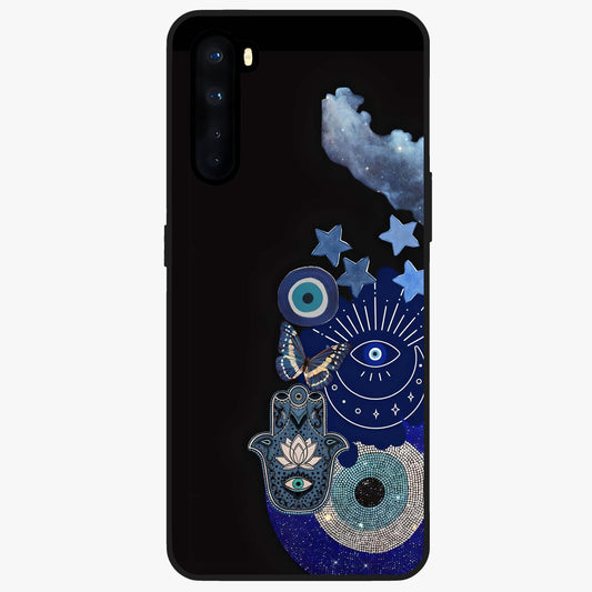 Galactic Charm Cluster Glass Case showing flat back view with glowing celestial charm artwork and glossy glass finish.