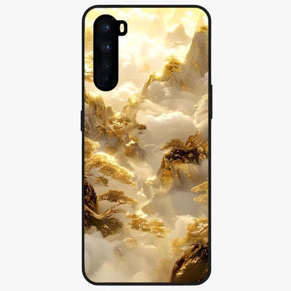 Gates Of Illumination Glass Case showing flat back view with mystical illuminated gate artwork and glossy glass finish.