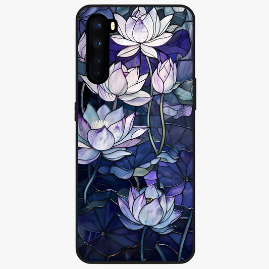 Gloss Petal Rush Glass Case showing flat back view with glossy flower petal artwork and smooth glass finish.