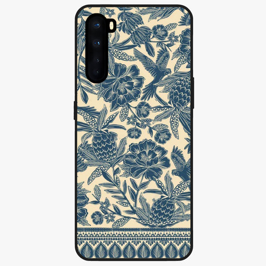 Heirloom Wild Bloom Glass Case showing flat back view with vintage inspired wild flower artwork and glossy glass finish.