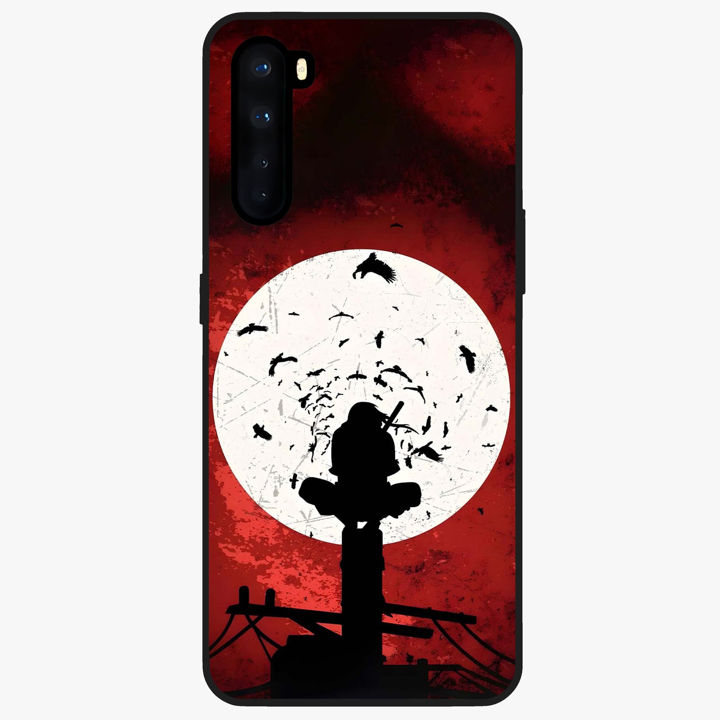 Itachi Limited Edition Naruto Anime Glass Case showing flat back view with iconic anime character artwork and glossy glass finish.