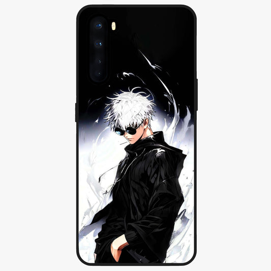 Limitless Shadow King Glass Case showing flat back view with powerful shadow warrior artwork and glossy glass finish.