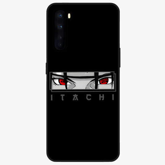 Scarlet Gaze Dominance Glass Case showing flat back view with striking red themed artwork and glossy glass finish.