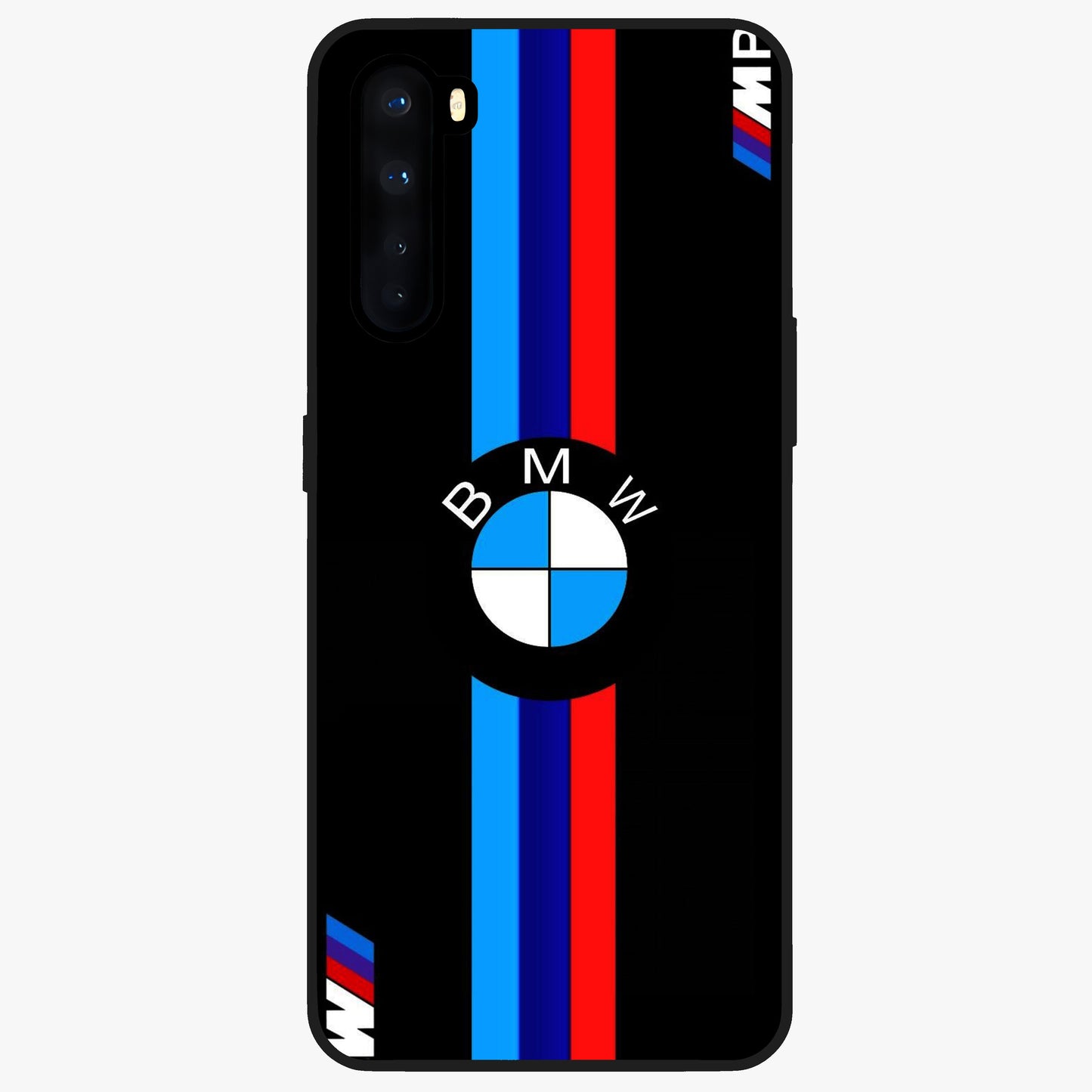 Turbo BMW Beast Glass Case showing flat back view with high performance sports car artwork and glossy glass finish.