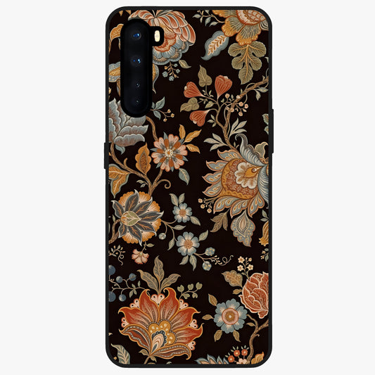 Vintage Floral Dream Glass Case showing flat back view with classic floral artwork and glossy glass finish.