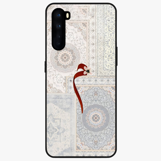 White Aesthetic Bow Glass Case showing flat back view with minimal bow artwork and glossy glass finish.