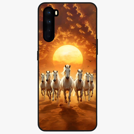 Wild Sunset Majesty Glass Case showing flat back view with majestic sunset landscape artwork and glossy glass finish.