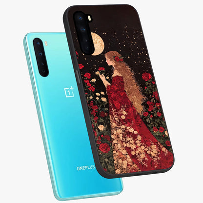 Crimson Dreams Glass Case displayed in angled mockup highlighting soft crimson aesthetic design with artistic theme.