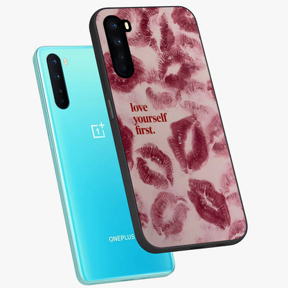 Crimson Kiss Love Glass Case displayed in angled mockup highlighting bold love inspired design with modern aesthetic style.