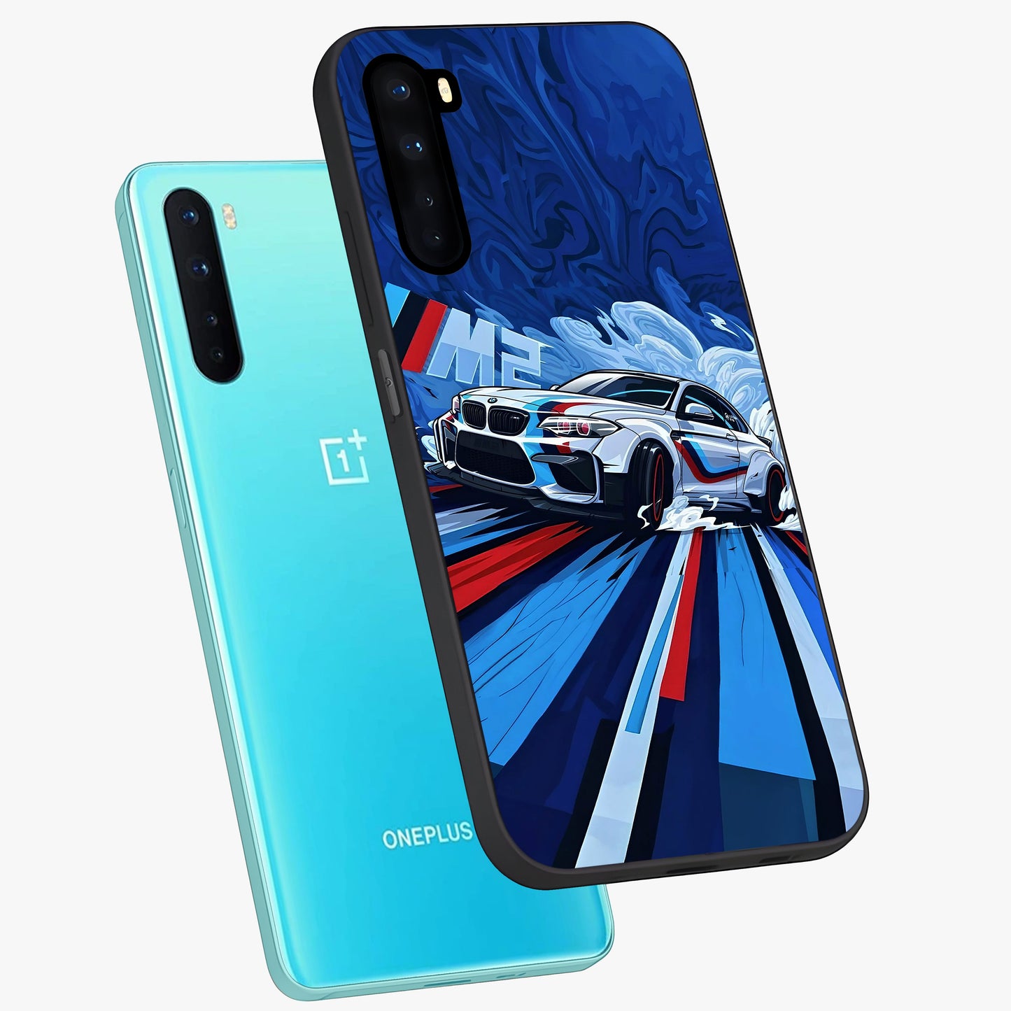 Drift Power Rush Glass Case displayed in angled mockup highlighting powerful drift car design with sporty aesthetic style.