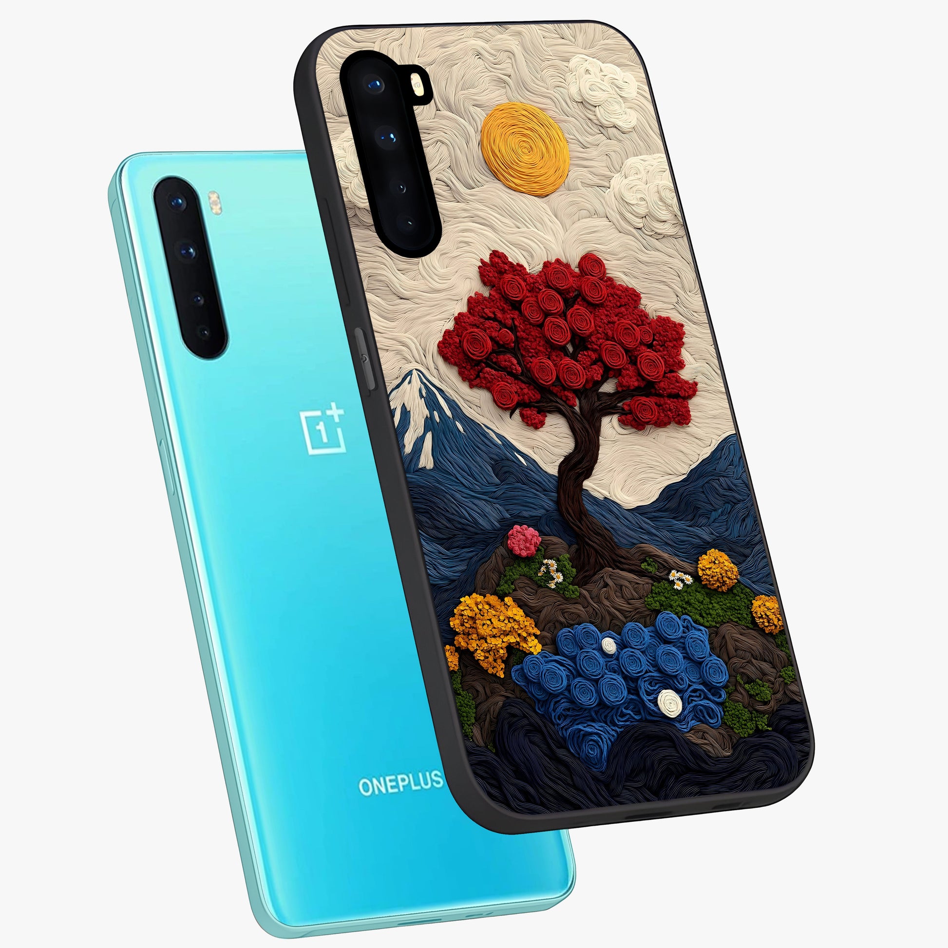 Eternal Nature Tapestry Glass Case displayed in angled mockup highlighting detailed botanical pattern with artistic aesthetic.